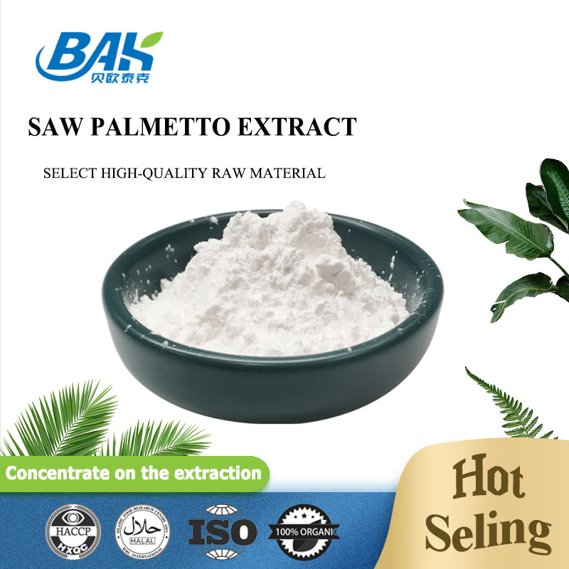 Approvisionnement d'usine extrait de palmier nain 25% 35% 45% acides gras Serenoa Repens poudre blanche