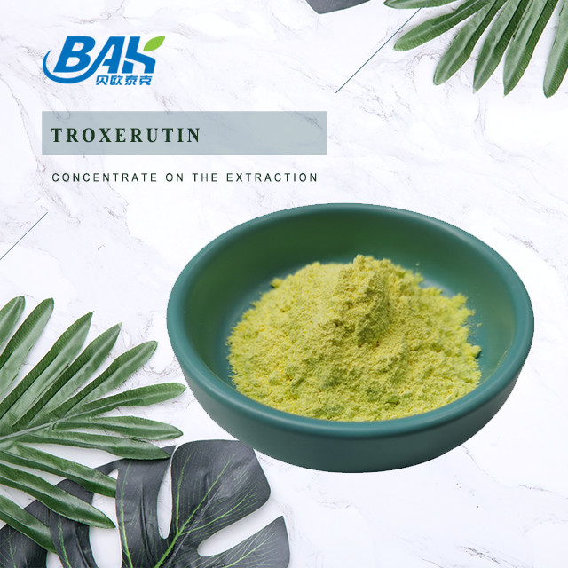 BAK Fabrication Troxerutine Suppléments améliorant l' immunité Poudre jaune CAS 7085-55-4 1,65g/Cm3